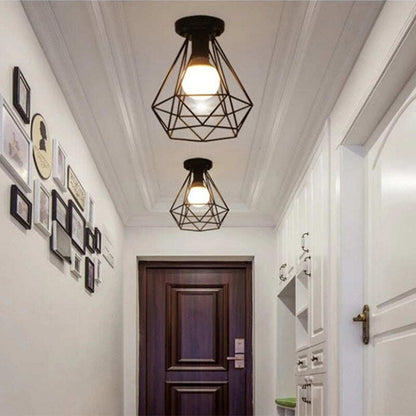 Modern Wrought Iron E27 Led Ceiling Lamps Black Ceiling Lights For Kitchen Living Room Bedroom Study Aisle Restaurant Cafe Hotel