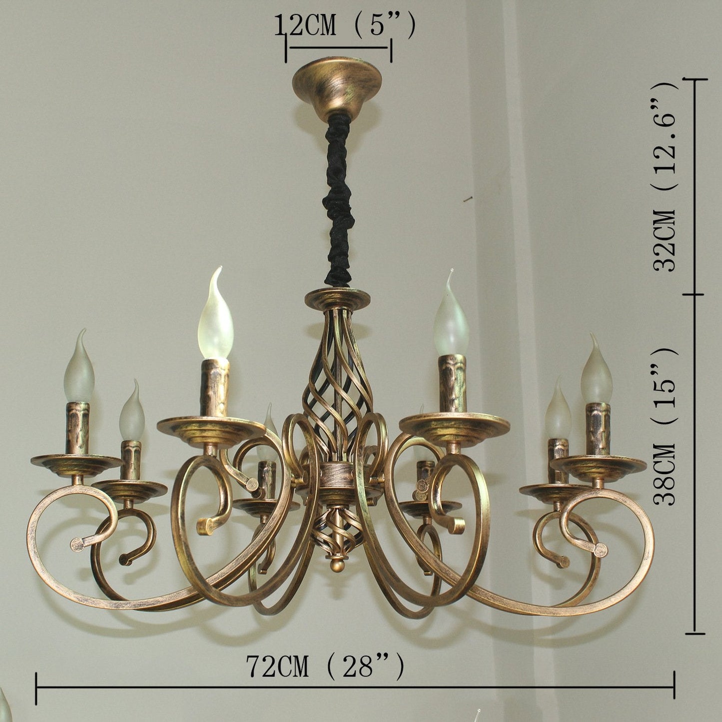 Retro Chandelier American Country Creative Wrought Iron Personality