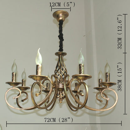 Retro Chandelier American Country Creative Wrought Iron Personality