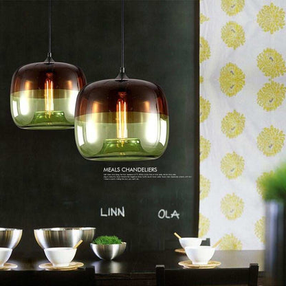 Modern Nordic Art Deco Colorful Hanging Glass Pendant Lamp Lights Fixtures E27 LED For Kitchen Restaurant Living Room Bedroom
