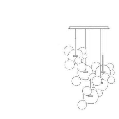 LED Nordic Iron Glass Mickey Gradual Blue LED Lamp LED Light.Pendant Lights.Pendant Lamp.Pendant light For Dinning Room Foyer