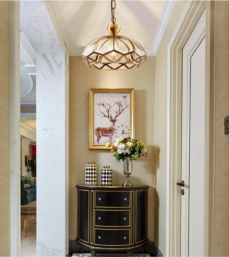 Modern Creative Household Lamp Porch Corridor Copper Lamp Simple Household Corridor Balcony Chandelier