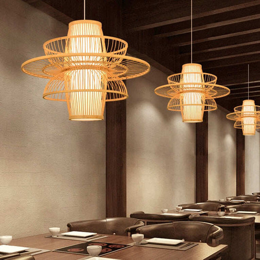 Bamboo Lanterns Restaurant Simple Tearoom Home Stay Chandelier