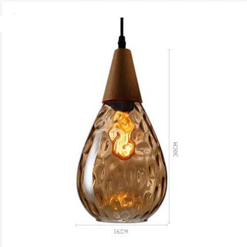 Living Room Bar Solid Wood Lighting Simple Creative Personality Single Glass Chandelier