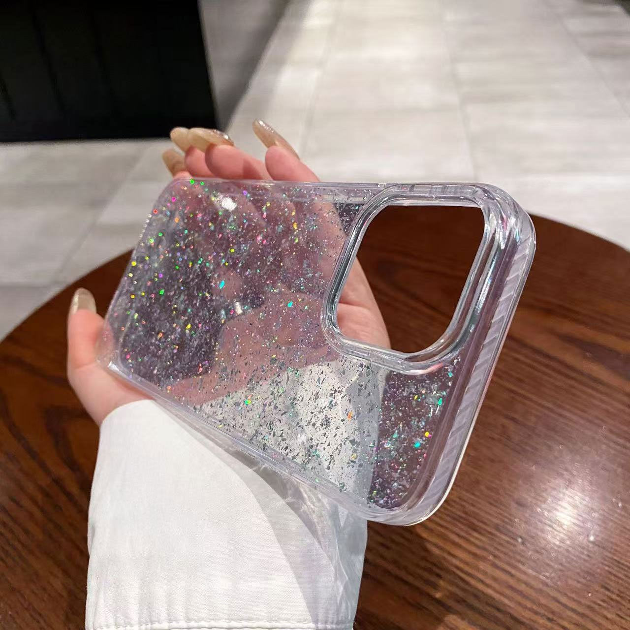 Luxury Sliver Bling Sequins Sparkling Glitter Phone Case For iPhone 16 15 14 Plus 13 12 Pro Max Shockproof Protective Cover