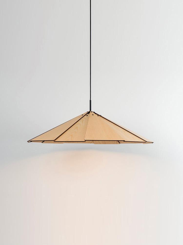 Nordic Minimalist Cafe Homestay Modern Wooden Flying Saucer Chandelier