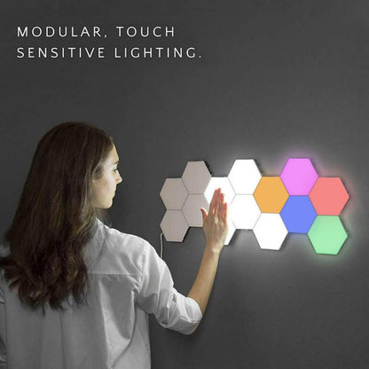 1-65 Pieces DIY Wall Lamp Touch Switch Quantum Lamp LED Hexagonal Lamps Modular Creative Decoration Wall Lampara