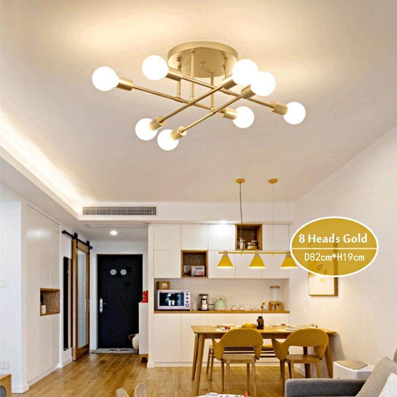 6/8 Head LED Industrial Iron Ceiling Light Living Room Lighting Nordic 220V E27 LED Lamp