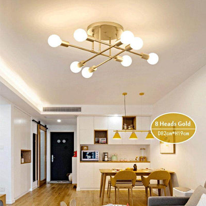 6/8 Head LED Industrial Iron Ceiling Light Living Room Lighting Nordic 220V E27 LED Lamp