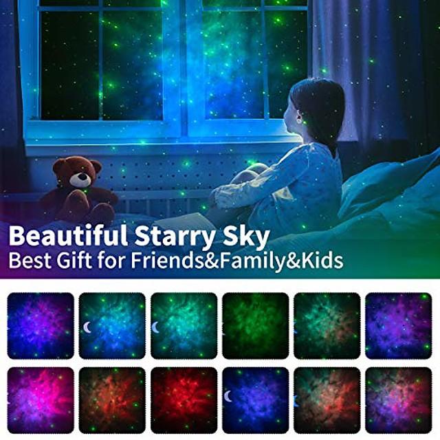 Laser Starry Sky Light Projector Projection Lamp Colorful Nebula Moon With Bluetooth Music Player Wireless Remote Control