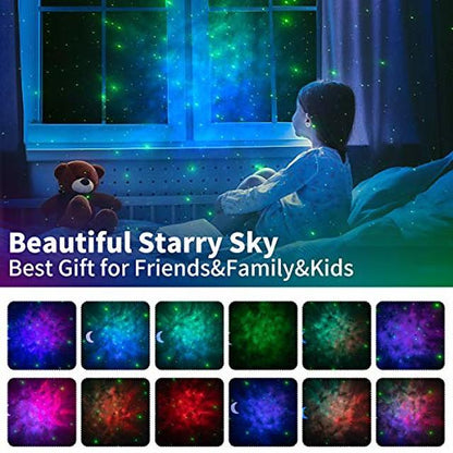 Laser Starry Sky Light Projector Projection Lamp Colorful Nebula Moon With Bluetooth Music Player Wireless Remote Control