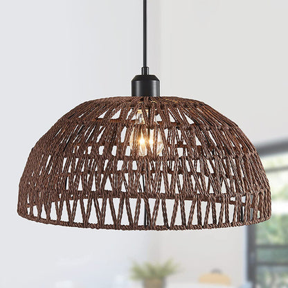 Newest Hemp Rope Woven Pendant Lights B&B Pastoral Restaurant Tea Room Inn Bar Bedroom Rattan Indoor Lighting