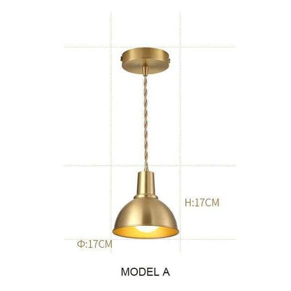 Nordic Copper LED Pendant Lights Bar Cafe Lights Ceiling For Restaurant Bedroom Living Room Industrial Lamp Modern Lampa Wiszaca