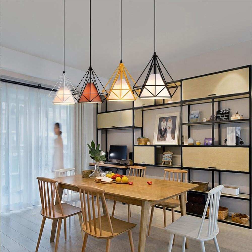 Nordic LED Diamond Pendant Light Colorful Lamp Shade E27 Creative Bar Tea Restaurant Lighting Attic Lights Spider Light Lamps
