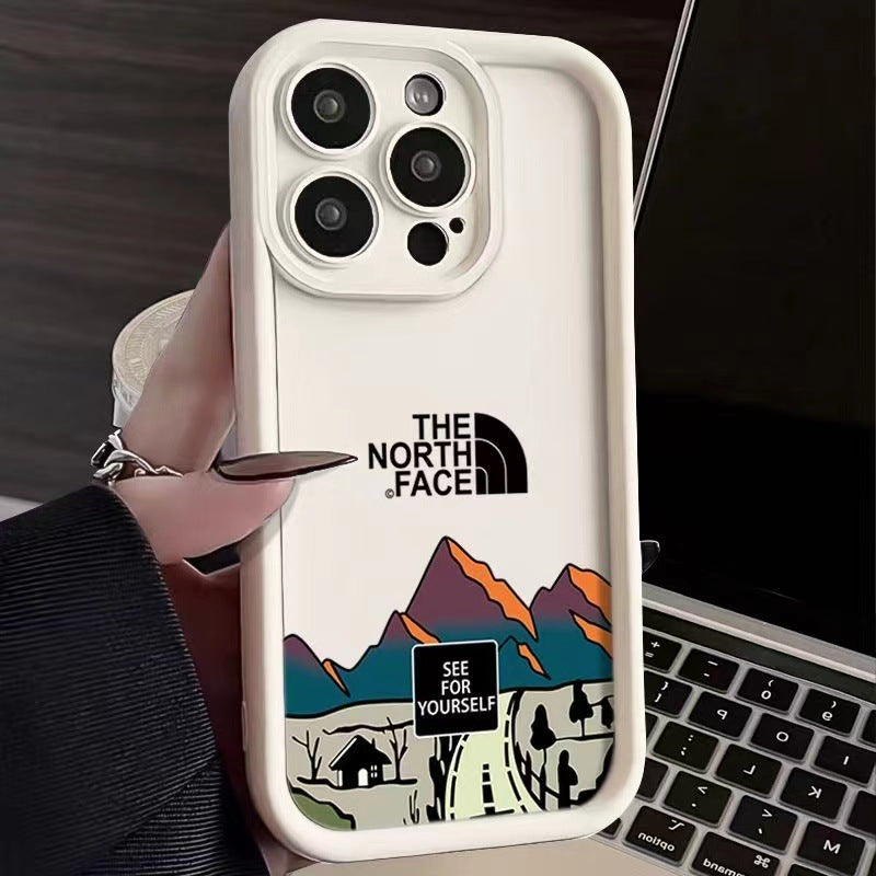For IPhone 16 15 14 Mountain peak Road Phone Case13 12 11 Pro Max XR XS 7 8 15 16 Plus Fashion Soft Shockproof Back Matte Cover