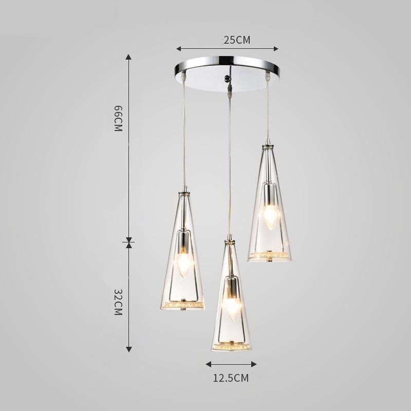 Modern Simple LED Chandelier Three Head Crystal Chandelier