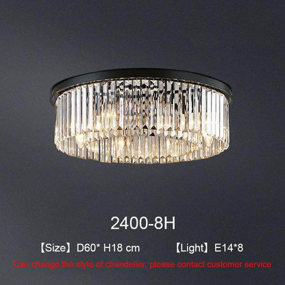 Modern Crystal Pendant Lights Industrial Retro Home Lamp For Living Room Kids Bedroom Dining Table LED Pendant Light Rectangle