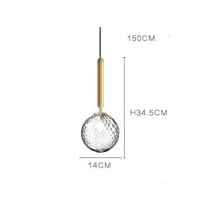 Simple Bedside Chandelier Creative Glass Ball Dining Room Bedroom Clothing Store Chandelier
