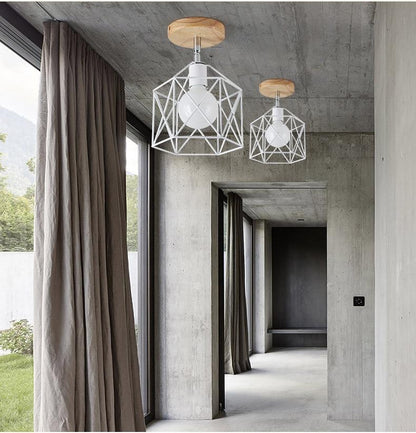 E27 Iron 5W Iron Ceiling Lamp Shade Pendant Light Covers and Shades Triangle Metal Ceiling Lampshades(Not includ bulb)