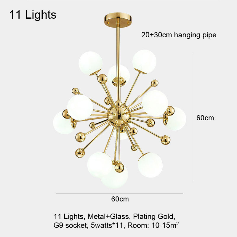 LED Glass Pendant Light for Dining Room Bedroom Living Room Modern Gold Hanging Lamp Indoor Lighting