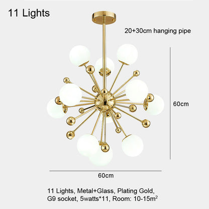 LED Glass Pendant Light for Dining Room Bedroom Living Room Modern Gold Hanging Lamp Indoor Lighting