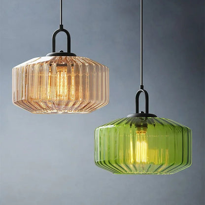Retro Glass Pendant Light LED E27 Vintage Chandelier For Village Loft Bedroom Restaurant Indoor Hanging Lamp
