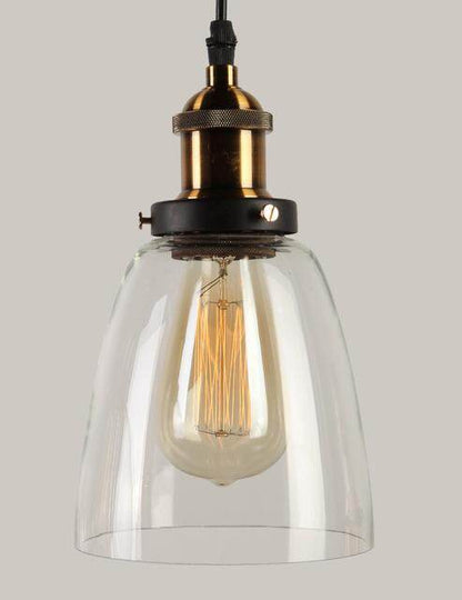 Vintage Glass Pendant Lights Loft Hang Lamp Smoky Grey Hanging Light