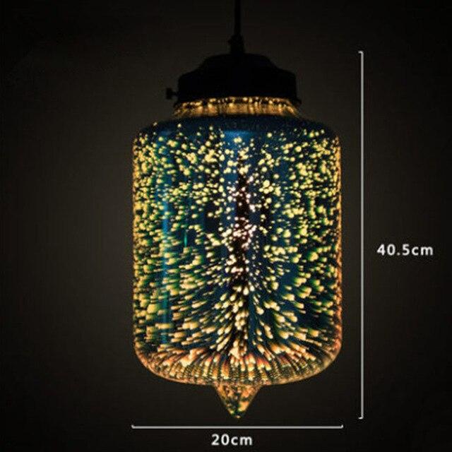 3D Fireworks Glass Pendant Lamp Colorful Glass Ball Hanging Lamp For Hotel Living Room Dining Room Pendant Light