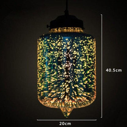 3D Fireworks Glass Pendant Lamp Colorful Glass Ball Hanging Lamp For Hotel Living Room Dining Room Pendant Light