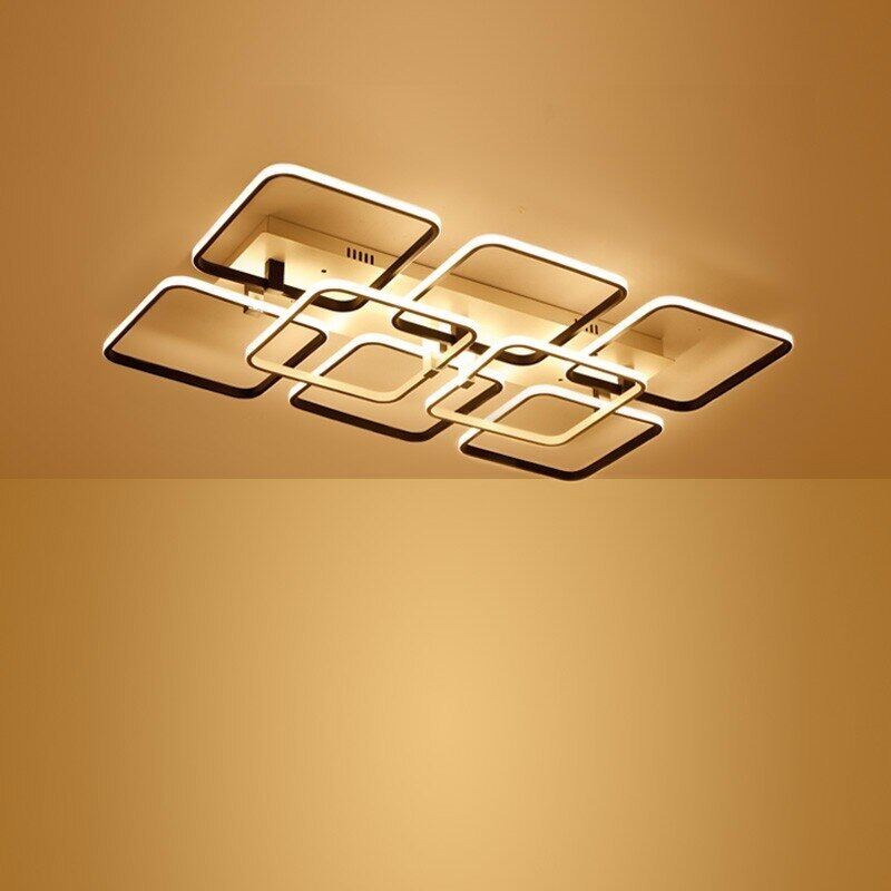 Simple Modern LED Plafon Ceiling Lights For Living Room Indoor Home Decor Bedroom Black Lamp With Remote Control Lustres