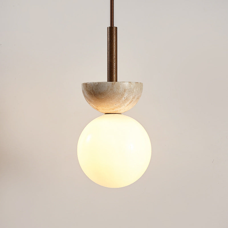 Cream Style Pendant Lamp Bedroom Bedside Led Chandelier Stone Wood Light Designer Bauhaus Medieval Restaurant Bar Small Lights