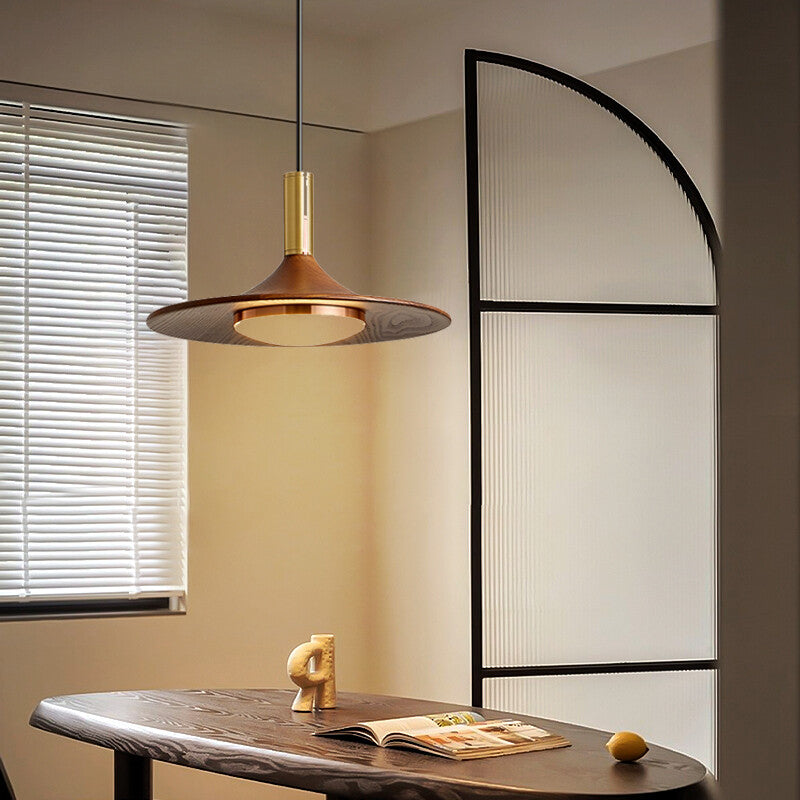 Simple Nordic Retro American Walnut Color Lighting Chandelier Warm Fashion Classical Style Bar Llighting