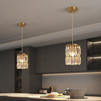 Nordic LED Gold Pendant Hanging Light Crystal Ceiling Lamps Modern Chandelier Lustre Dining Table Kitchen Island Decor Fixtures