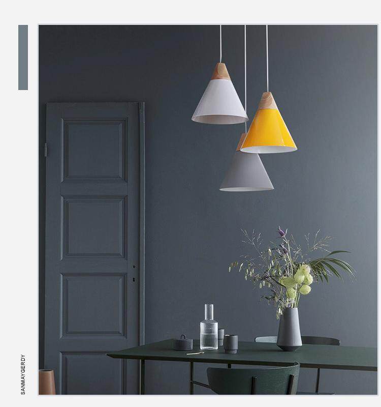 Pendant Lights Modern Wood Pendant Lamp Nordic light For Cafe Restaurant Bedroom Hanglamp Kitchen Colorful Suspension Luminaire