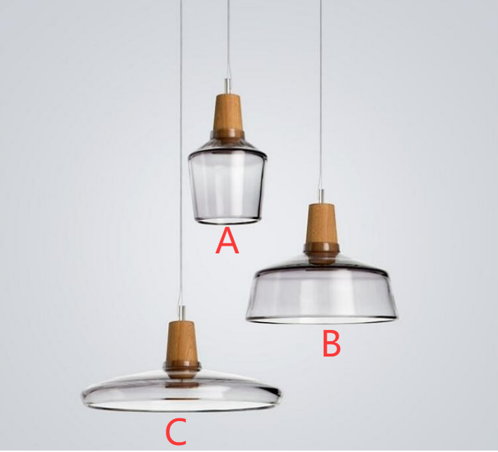 Nordic Wood Pendant Lights Glass Loft Industrial Decor Hanging Lamp Suspension Luminaire For Living Dining Room Fixtures E27