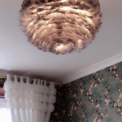 Modern Feather Pendant Lights White Nature Goose Romantic E27 Led Pendant Lamps For Home Lighting Restaurant Bedroom Living Room