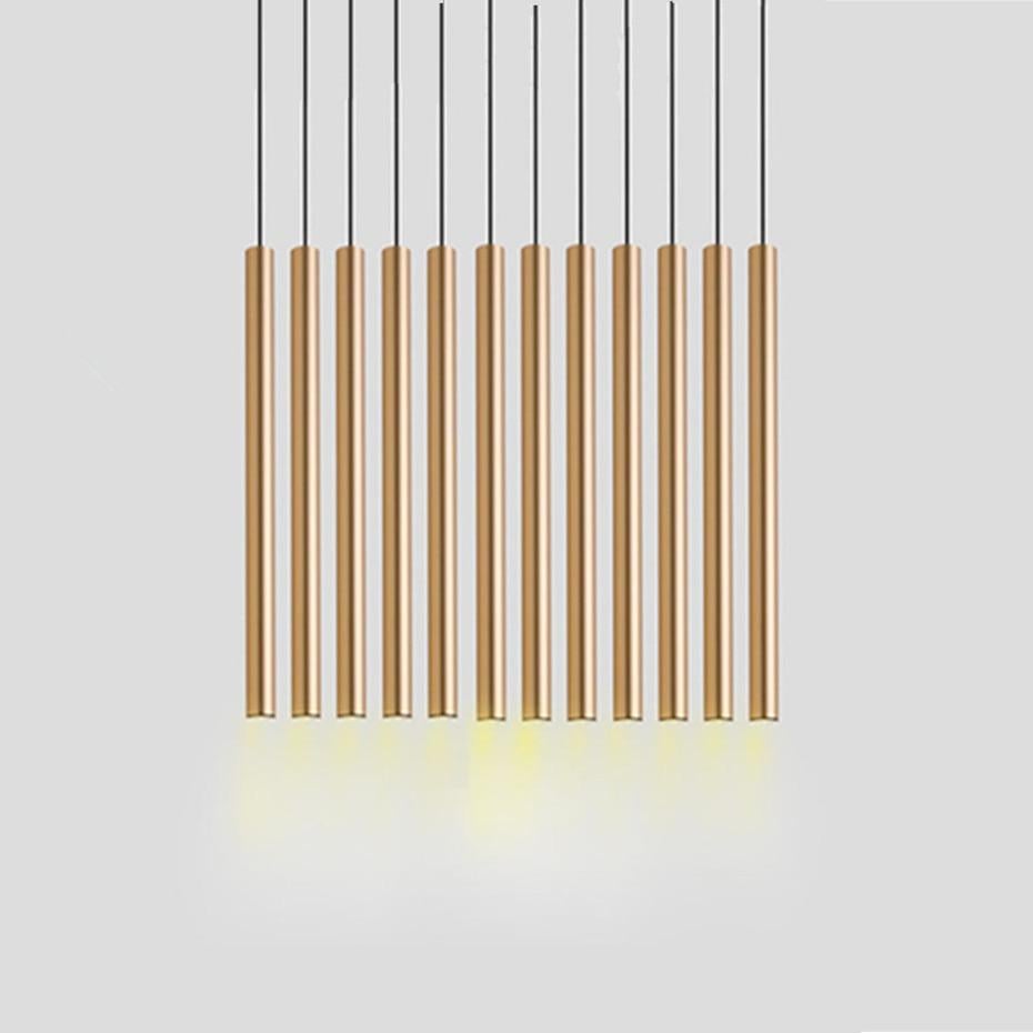 Black industrial Pendant Lights long tube Hanging Lamp for Living Room Home Light Fixtures Decor Luminaire kitchen lights