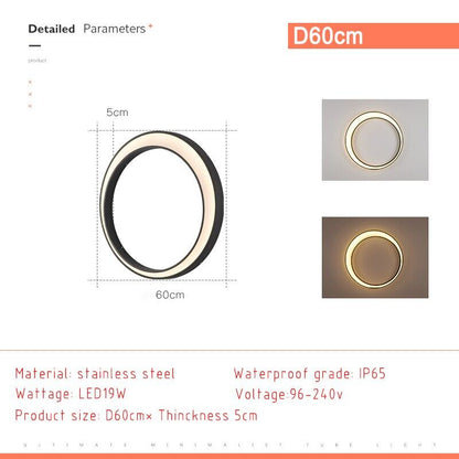 Outdoor Verlichting Waterdichte IP65 Rvs Ronde Maan Lamp Voor Straat Tuin 11W 19W 24W 36W Creative Externe Wandkandelaar