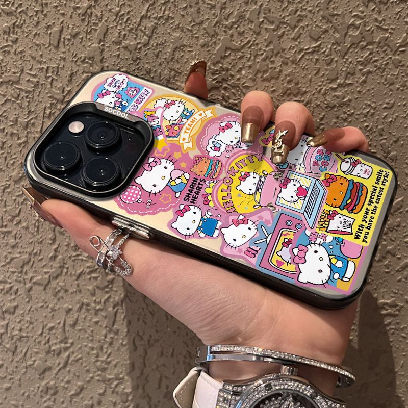 Cute Cartoon Sanrio Hello Kitty Cat Magsafe Wireless Charge Phone Case For iPhone 16 15 14 13 12 Pro Max Cover