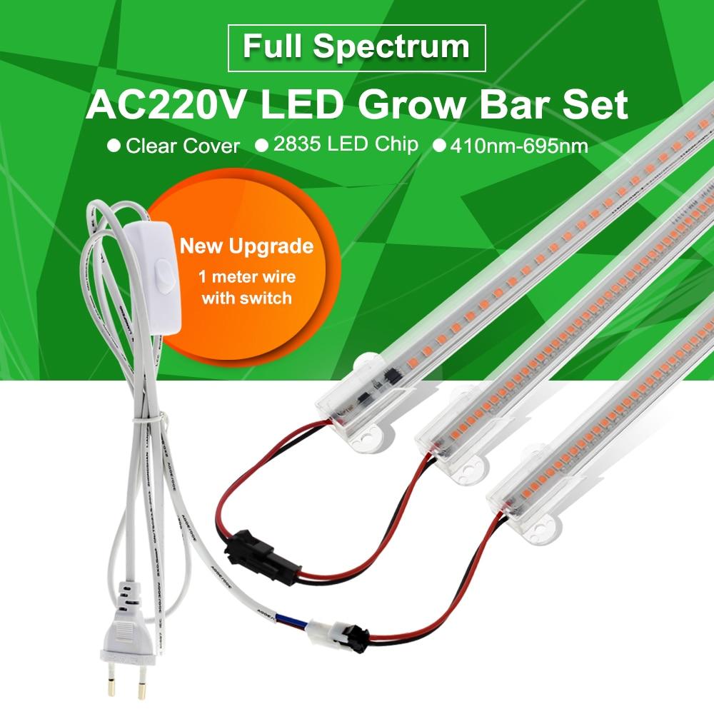 LED Grow Light Full Spectrum LED Bar Lamp for Plants High Luminous Efficiency 8W 50/30cm for Grow Tent Greenhouses Flowers