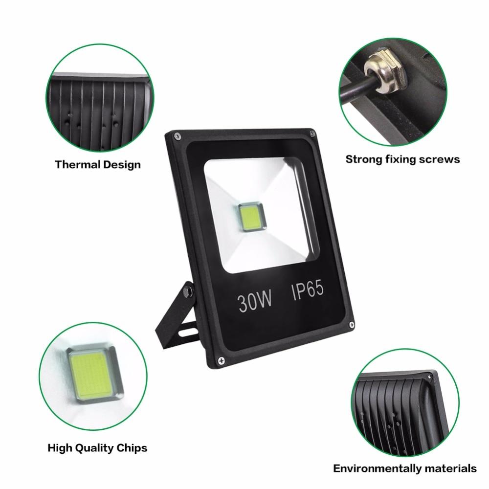 LED Flood Light Outdoor Lamp Led Spotlight Reflector Sensor Floodlight 10W 20W 30W 50W Waterproof Garden  Lighting