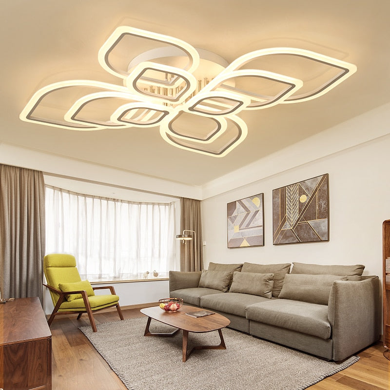 LED Ceiling Light Lustre For Living Room Kitchen Bedroom Dining Room Ring Chandelier Light Fixture Remote Control APP Dec