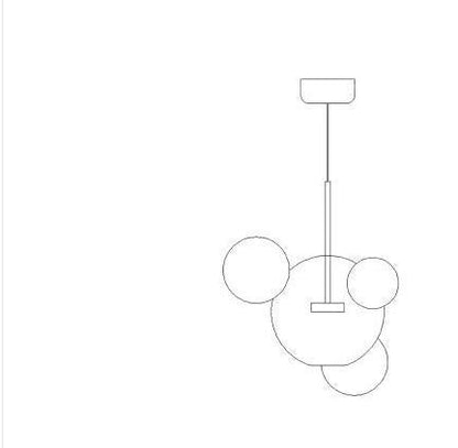 LED Nordic Iron Glass Mickey Gradual Blue LED Lamp LED Light.Pendant Lights.Pendant Lamp.Pendant light For Dinning Room Foyer