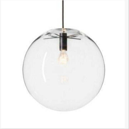 Modern Single-head Dining Room Bedroom Living Room Indoor Pendant Light Clear Bubble Glass Ball Pendant Lamp
