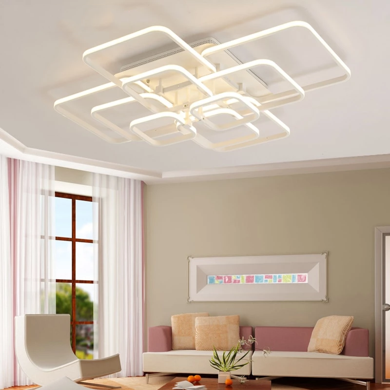 New Modern Led Acrylic Pendant Lights Fixture Rectangular Living Room Lights Luminarias De Interior Home Decoration