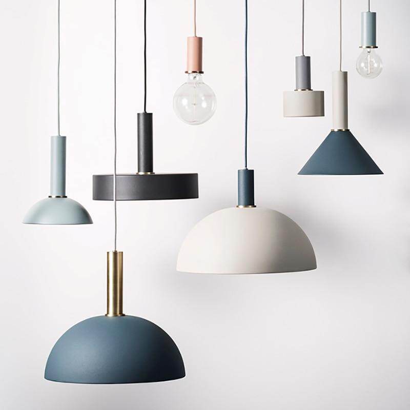 Nordic Simple Bar Hanging Lamp Colored Pendant Light Restaurant, Bedroom, Bedside Lights, Modern Art And Creative Lighting