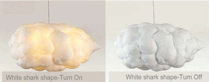 Creative White Cloud Pendant Lamp Silk Cotton E27 LED Stairwell Pendant Lights For Coffee Shop Children Kids