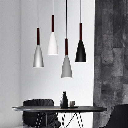Nordic Minimalism Droplight E27 Aluminum Wood Pendant Lights, Home Restaurant Decor Lighting Lamp And Bar Showcase Spot Light