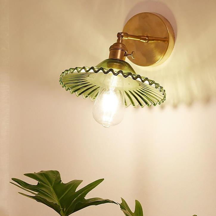Nordic Retro Livingroom Bedroom Bedside Full Copper Wall Lamp