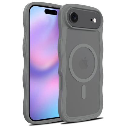 New Luxury Business Translucent Curly Wave Magnetic Case For iPhone 17 Pro Max 17 Air 17Pro Matte Anti-fall shockproof Cover